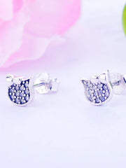 Load image into Gallery viewer, Earrings hello cat silver 925 and zircon - Maison Ming