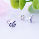 Load image into Gallery viewer, Earrings hello cat silver 925 and zircon - Maison Ming
