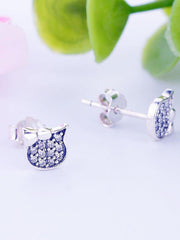 Load image into Gallery viewer, Earrings hello cat silver 925 and zircon - Maison Ming