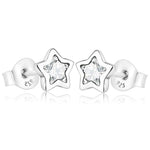 Load image into Gallery viewer, Earrings shining stars silver and zircon - Maison Ming
