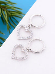 Load image into Gallery viewer, Earrings Shiny Heart silver 925 zircon - Maison Ming