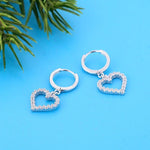 Load image into Gallery viewer, Earrings Shiny Heart silver 925 zircon - Maison Ming
