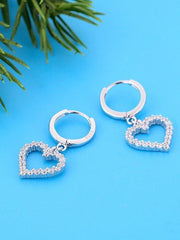 Load image into Gallery viewer, Earrings Shiny Heart silver 925 zircon - Maison Ming