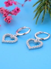 Load image into Gallery viewer, Earrings Shiny Heart silver 925 zircon - Maison Ming
