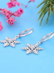 Load image into Gallery viewer, Earrings Snowflake silver 925 zircon - Maison Ming