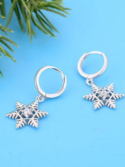 Load image into Gallery viewer, Earrings Snowflake silver 925 zircon - Maison Ming