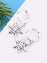 Load image into Gallery viewer, Earrings Snowflake silver 925 zircon - Maison Ming