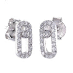 Load image into Gallery viewer, Earrings Locked Shiny silver 925 zircon

