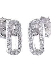 Load image into Gallery viewer, Earrings Locked Shiny silver 925 zircon