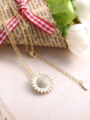 Load image into Gallery viewer, Necklace Sunflower silver 925 zircon