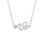 Load image into Gallery viewer, Necklace Royal Snakes silver 925 zircon
