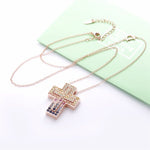 Load image into Gallery viewer, Necklace Rainbow Cross silver 925 zircon
