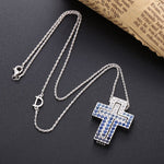 Load image into Gallery viewer, Necklace Blue Cross silver 925 zircon
