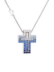 Load image into Gallery viewer, Necklace Blue Cross silver 925 zircon