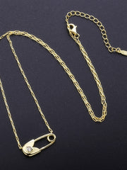 Load image into Gallery viewer, Necklace Golden Paperclip silver 925 zircon