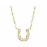 Load image into Gallery viewer, Necklace Horseshoe silver 925 zircon
