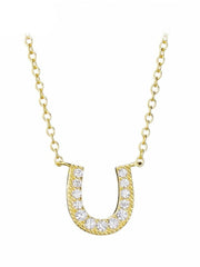 Load image into Gallery viewer, Necklace Horseshoe silver 925 zircon