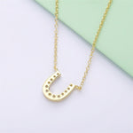 Load image into Gallery viewer, Necklace Horseshoe silver 925 zircon
