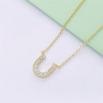 Load image into Gallery viewer, Necklace Horseshoe silver 925 zircon
