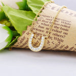 Load image into Gallery viewer, Necklace Horseshoe silver 925 zircon
