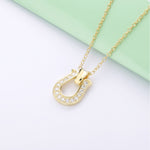 Load image into Gallery viewer, Necklace Horseshoe 2021 silver 925 zircon
