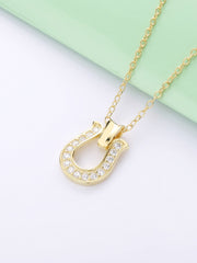 Load image into Gallery viewer, Necklace Horseshoe 2021 silver 925 zircon