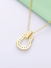 Load image into Gallery viewer, Necklace Horseshoe 2021 silver 925 zircon