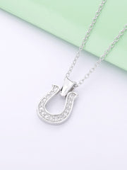 Load image into Gallery viewer, Necklace Horseshoe 2021 silver 925 zircon