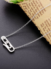 Load image into Gallery viewer, Necklace Padlocked Paperclip silver 925 zircon