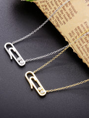 Load image into Gallery viewer, Necklace Padlocked Paperclip silver 925 zircon