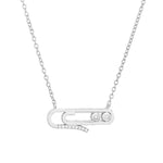 Load image into Gallery viewer, Necklace Padlocked Paperclip silver 925 zircon
