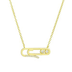 Load image into Gallery viewer, Necklace Padlocked Paperclip silver 925 zircon
