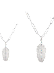 Load image into Gallery viewer, Necklace Feather silver 925