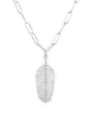 Load image into Gallery viewer, Necklace Feather silver 925