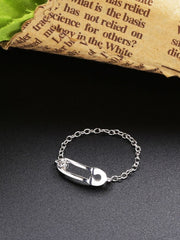 Load image into Gallery viewer, Ring Chain Clip silver 925 zircon